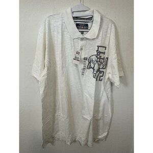 Echo Unlimited White Platinum Rhino Logo Polo Shirt Size 2XL